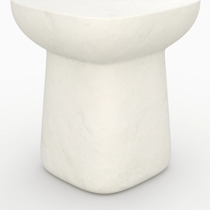 Table d'appoint carrée en béton blanc - Samui