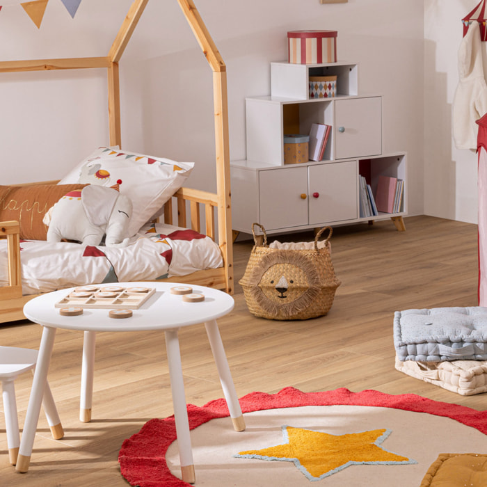 Panier pliable lion en roseau D35cm