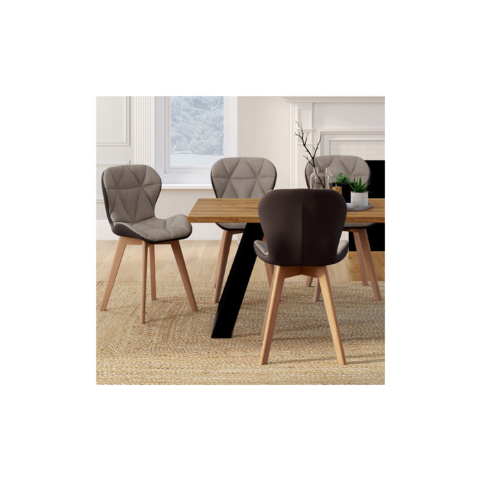 Chaises Gladys - Taupe /  Marron