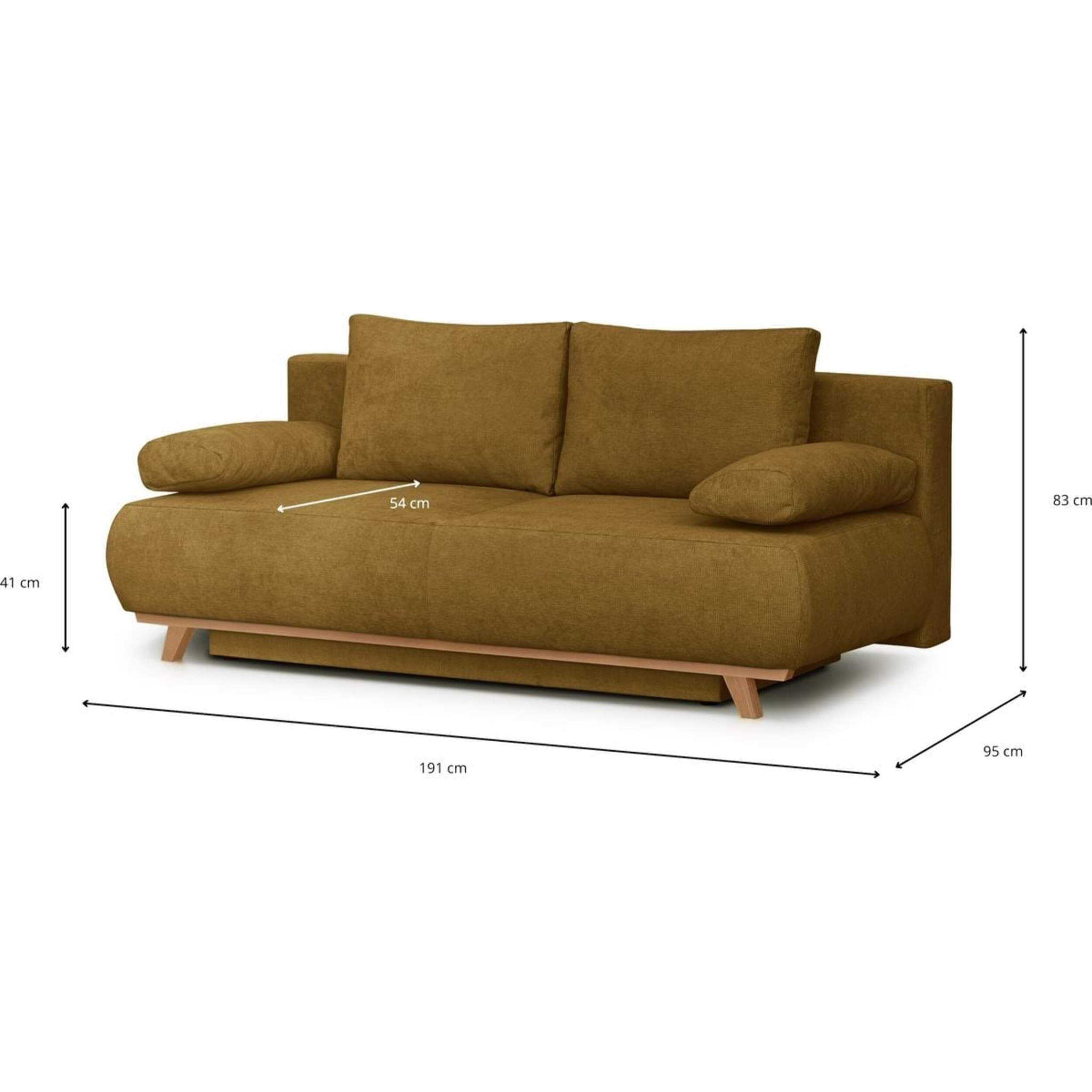 Canapé convertible 3 places en tissu chenille - LARIA