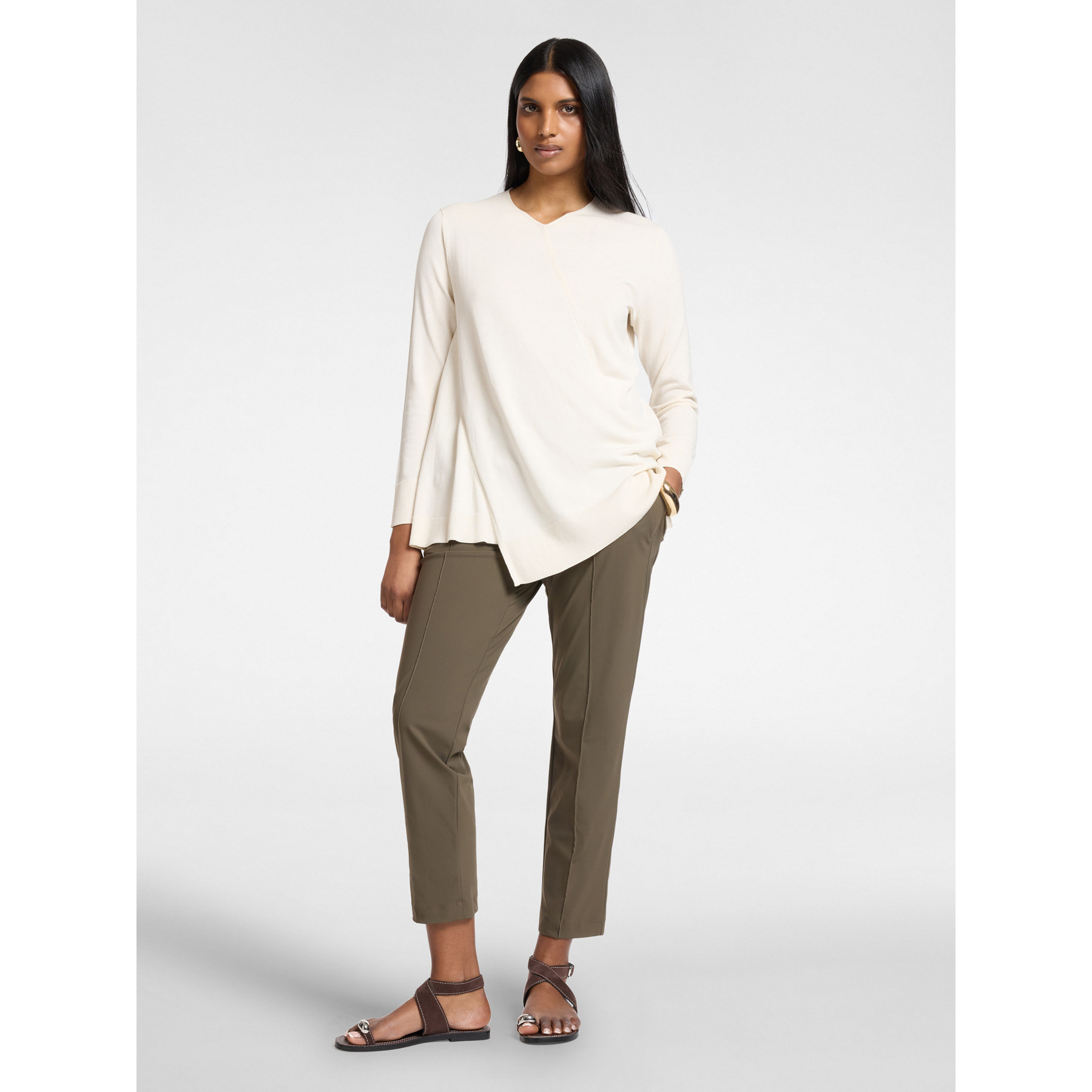 Elena Mirò - Pantaloni in jersey - Verde militare