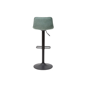 Tabourets de bar réglables en tissu effet velours texturé vert céladon et métal (lot de 2) BOOST