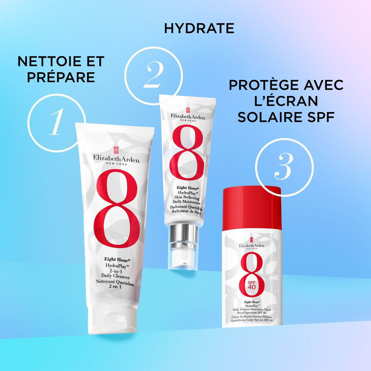 Eight Hour® HydraPlay™ - Fluide Hydratant Intense Défense Quotidienne Large Spectre SPF 40 50ml