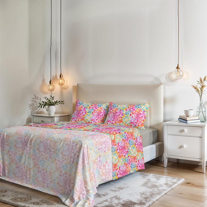 COMPLETO LETTO FANTASY, 100% Microfibra - SPRING
