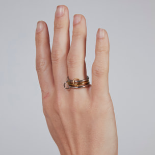 Anillo Lasdu acabado oro 18k y plata