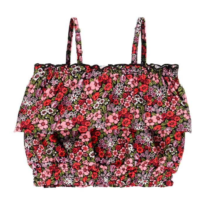 Top punto flores de niña