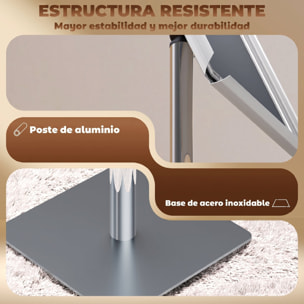 Soporte para Carteles A3, Soporte de Pantalla Altura Ajustable, Giratorio 360°, Marco de Aluminio y Acero Inoxidable, para Menú, Cartel Personalizado, Póster y Anuncio, Plata