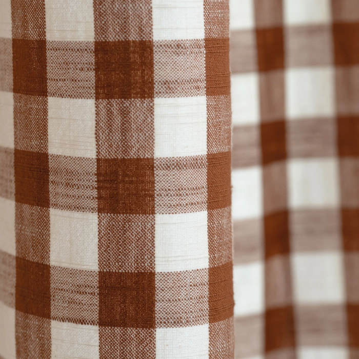 Rideau 100% coton vichy LOURMARIN - Terracotta