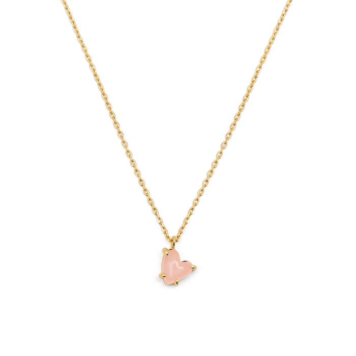 Collana Lovely Pink Heart Placcato Oro