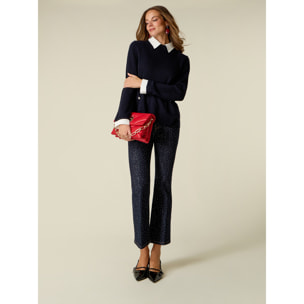 Oltre - Jeans flare con cristalli all over - Blu