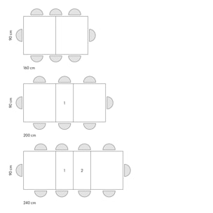 Tavolo FORTE DEI MARMI in legno, finitura bianco statuario e base in metallo bianco, allungabile 160x90 cm - 240x90 cm