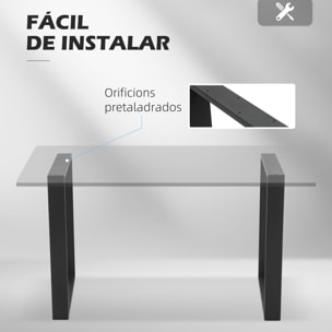 Juego de 2 Patas de Mesa de Acero 60x72 cm Patas Rectangular de Mesa para Muebles de Bricolaje Estilo Industrial con Tornillos y Protectores de Suelo Negro