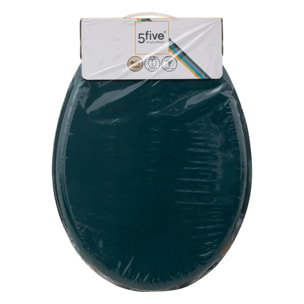 Abattant WC bleu pétrole en bois