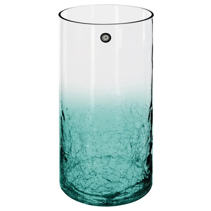 Vase cylindre verre craquelé H30cm