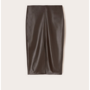 Motivi - Gonna tubino in tessuto spalmato - Marrone