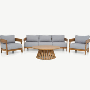 Salon de jardin 5 places en bois FSC - PAROS