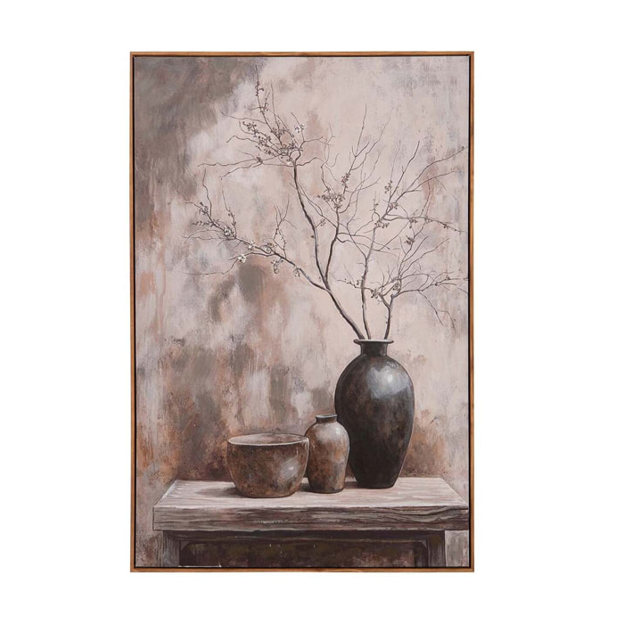 Cuadro Jarrones 80% Pintado A Mano 80x4x120 Cm