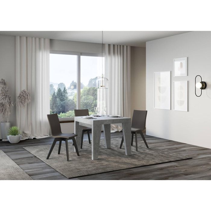 Mesa extensible 90x90/246 cm Naxy Premium Cemento