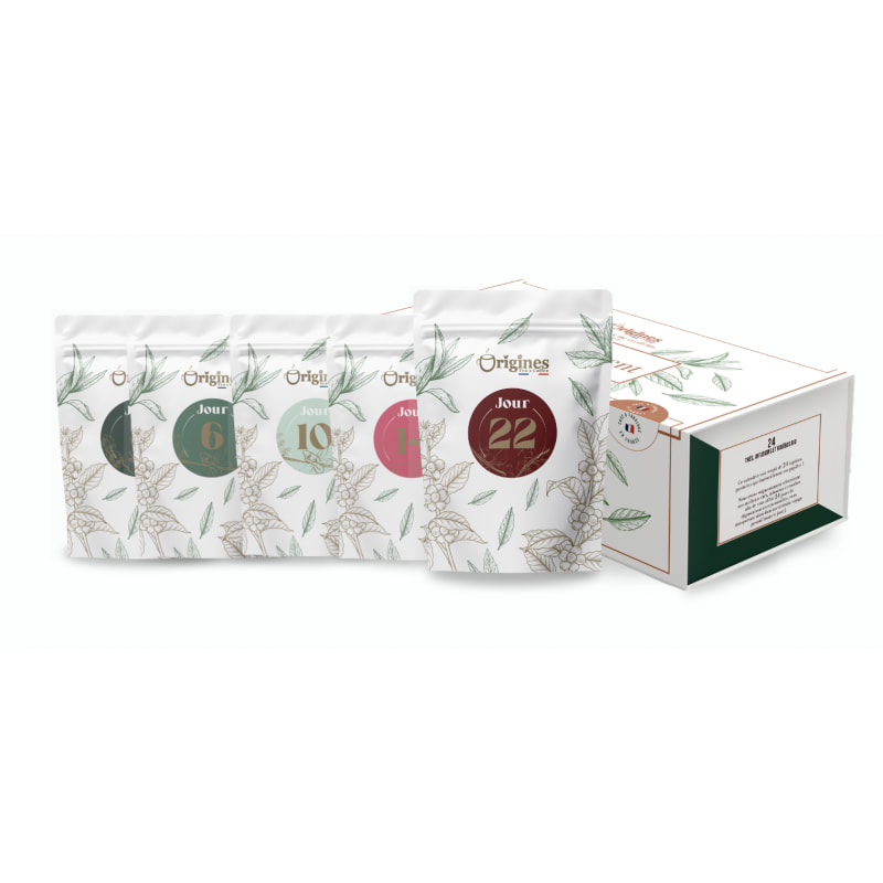 Calendrier Familial de l'Avent Thé/Infusion Bio - 240 Tasses/10 tasses par Jour