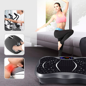 Plataforma de vibración de terapia estética y salud integral. Reflexología magnética con 99 velocidades, 5 modos, control remoto y música bluetooth.