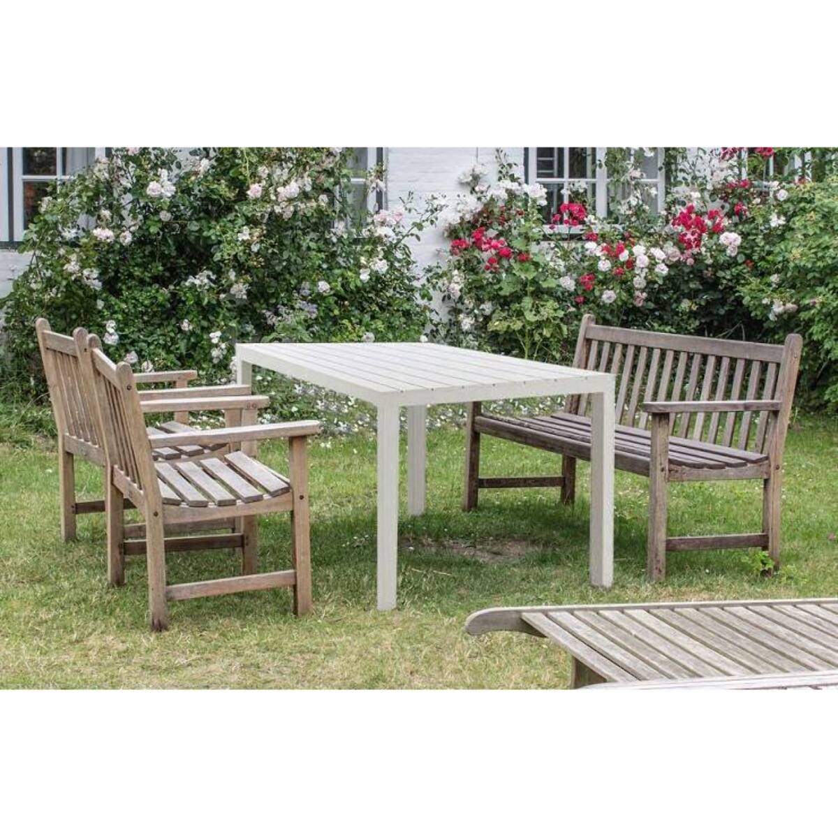 Tavolo da esterno Vasto, Tavolo rettangolare da pranzo, Tavolo da giardino indoor e outdoor multiuso, 100% Made in Italy, Cm 138x78h72, Bianco