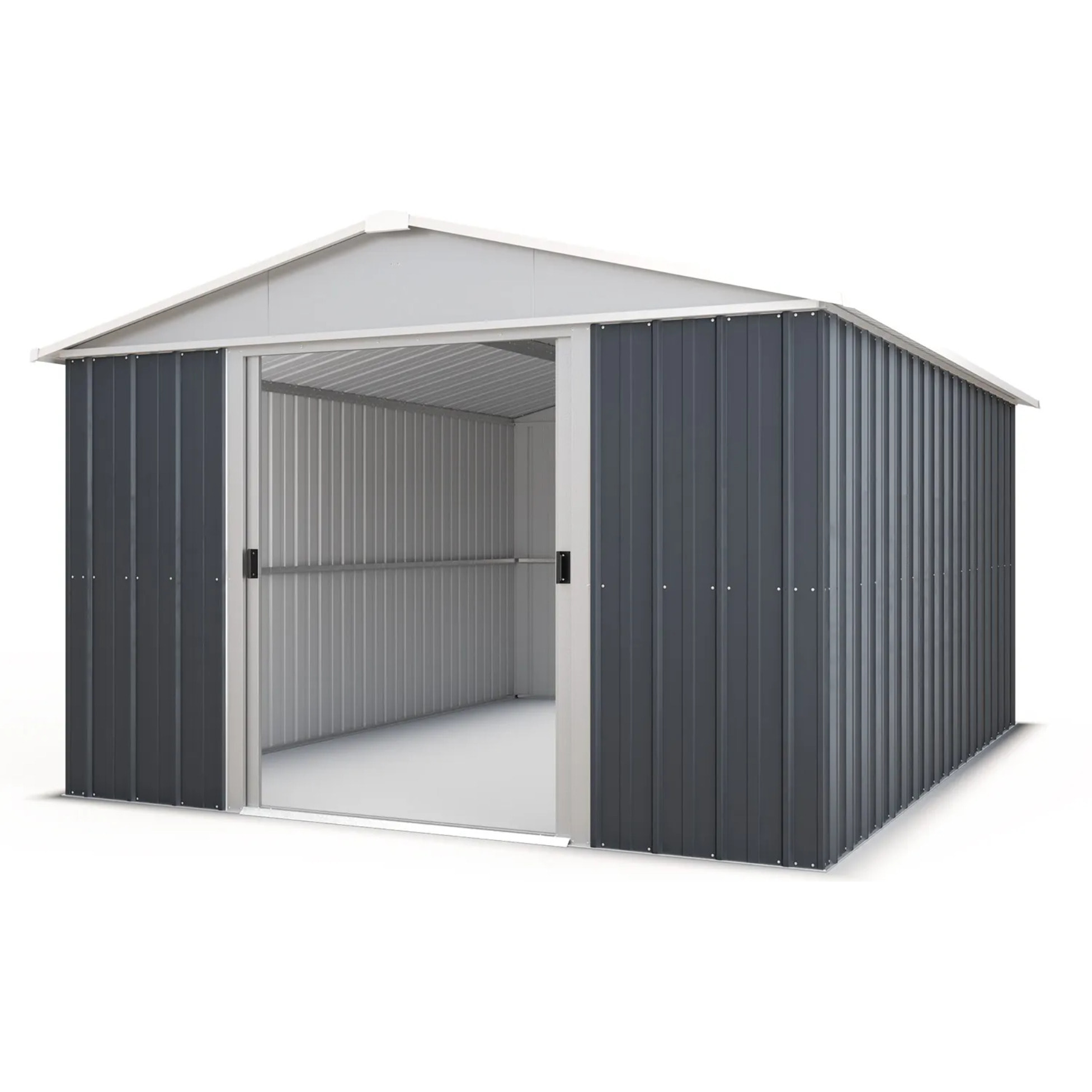 Abri de jardin métal anthracite Yardmaster 11,03 m² + kit d'ancrage