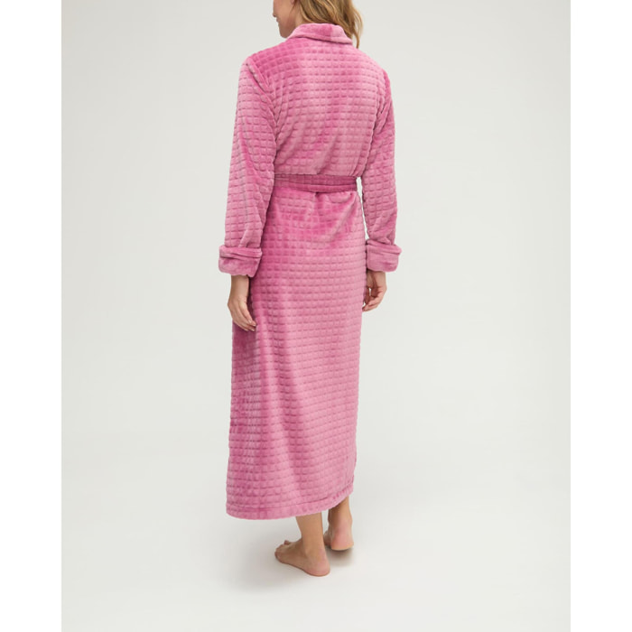 Bata mujer larga jacquard con cinturon