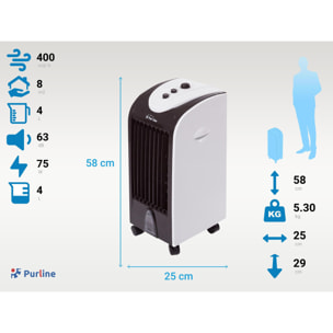 Rafraichisseur d'air par évaporation à débit élevé avec fonction COOL