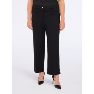 Fiorella Rubino - Pantaloni cropped in punto Milano - Nero