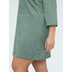 Fiorella Rubino - Vestito soft touch corto con colletto polo - Verde militare