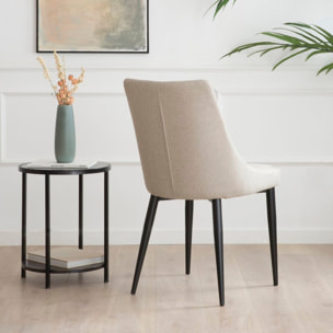 Chaise rembourrée Lauren -tapisserie et pieds métalliques-couleur beige 48 x 90 x 60 cm