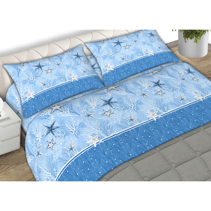 Completo Lenzuola 100% Cotone Disegno Starfish CN