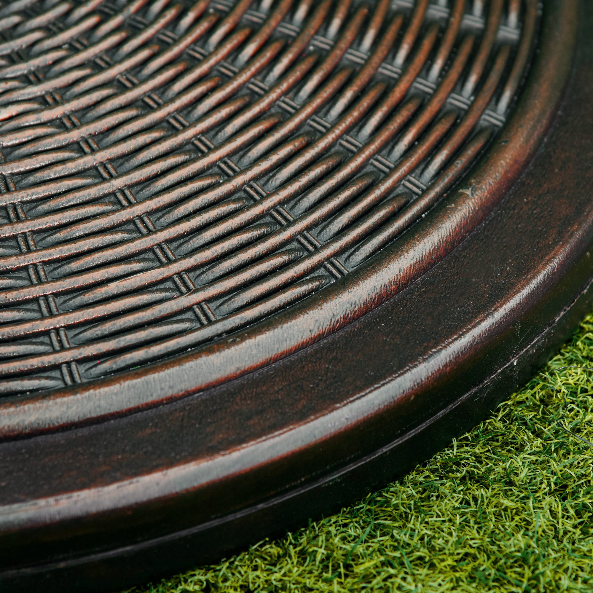 Base De Sombrilla Ajustable De Hdpe 48x34cm Bronce