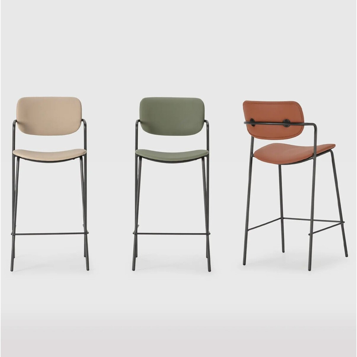Lot de 2 tabourets en simili - SKANDI