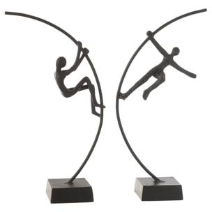 J-Line figurine Acrobates - aluminium - noir - 2 pcs