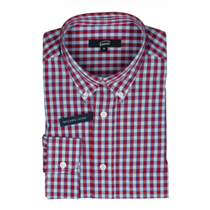 Camicia GRINO quadro bianco e rosso