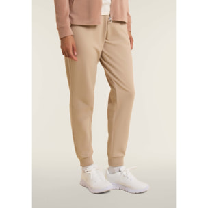 Pantaloni con fondo a costina e bande logate