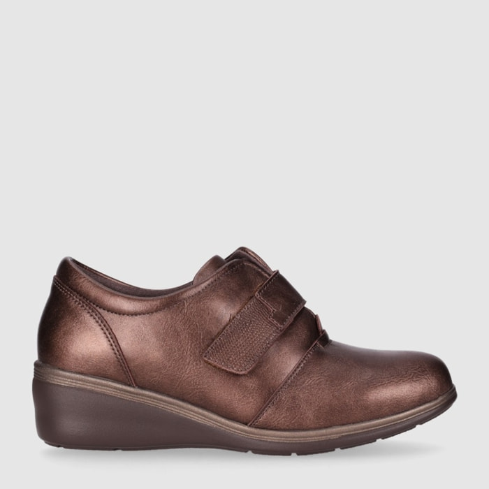 Zapatos de Piel - Bronce - Tacón: 3 cm