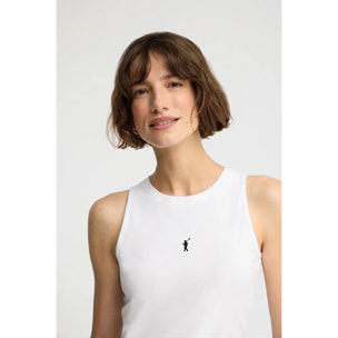 Canotta bianca slim fit con ricamo Rigby Go