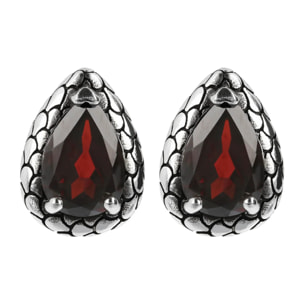 Orecchini a Lobo Texture Sirena con Pietre Naturali Zaffiri Blu a Goccia