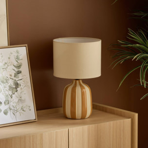 Lampe cylindrique Vilma H.41,5cm jaune rayé