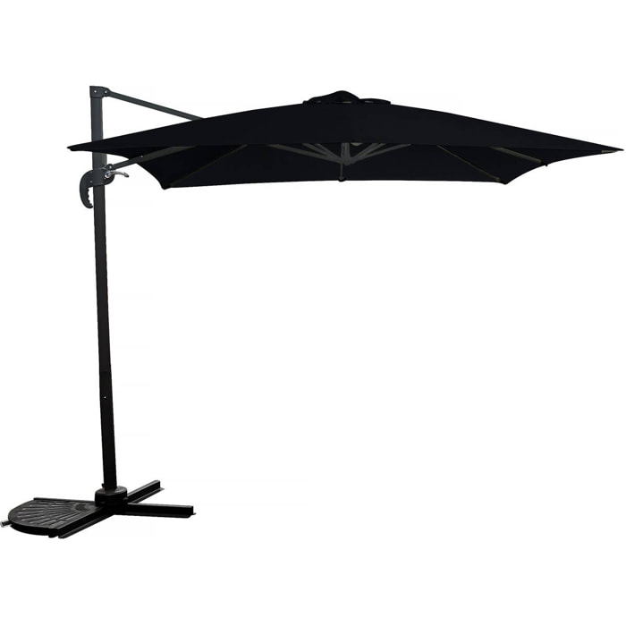 Parasol jardin déporté - 2.5 x 2.5 m - Noir