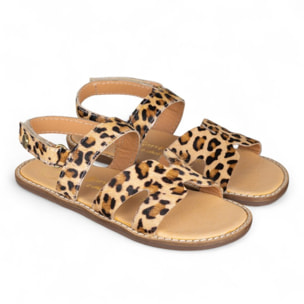 SANDALIA BAREFOOT PIEL CHETTO PALA ANIMAL PRINT
