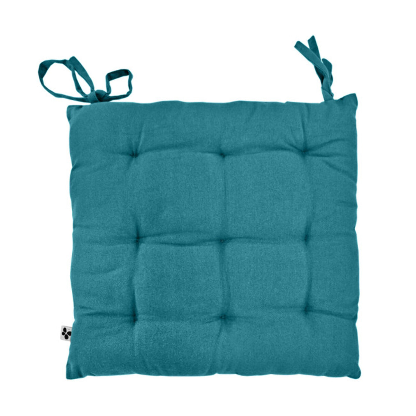 Coussin / Galette de chaise 38 x 38 cm en coton avec nouettes - KALA
