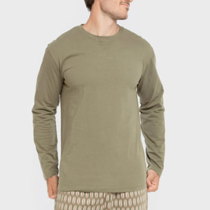 Pigiama lungo in cotone da uomo arpani verde