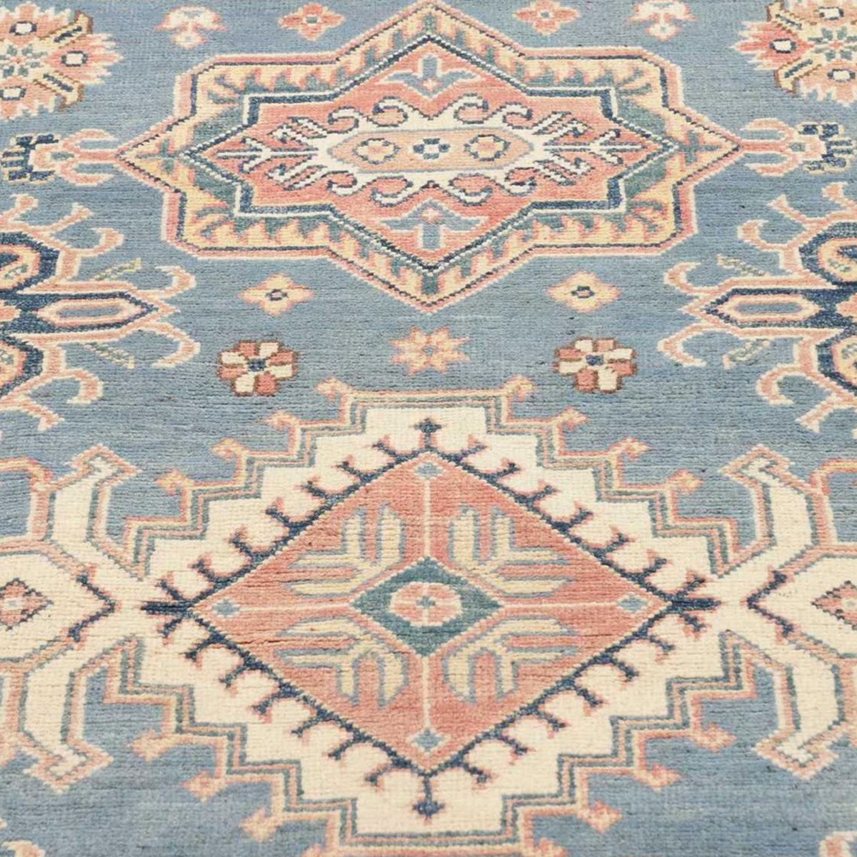 Tapis salon géométrique, laine naturelle, noué à la main, IREDITO