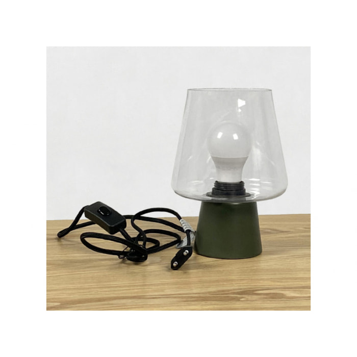 Lampe à poser en métal et cloche en verre - 3 coloris - BRIGIT