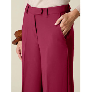 Oltre - Pantaloni palazzo con chiusura sartoriale - Bordeaux