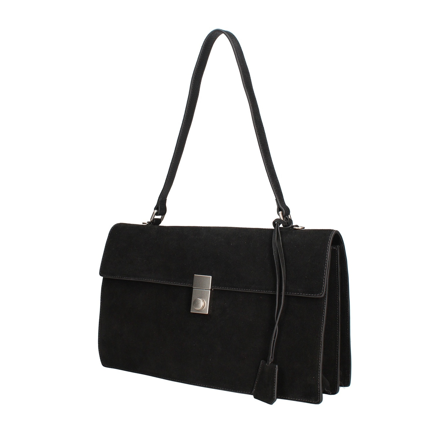 Borsa a spalla da donna Made in Italy - Lavinia Chic - Pelle Scamosciata - 34.5 x 21.0 x 10.0 cm