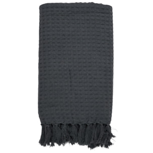 Jeté de Canapé - HOME DECO FACTORY - Gaufré - Gris Anthracite - 130 x 160 cm